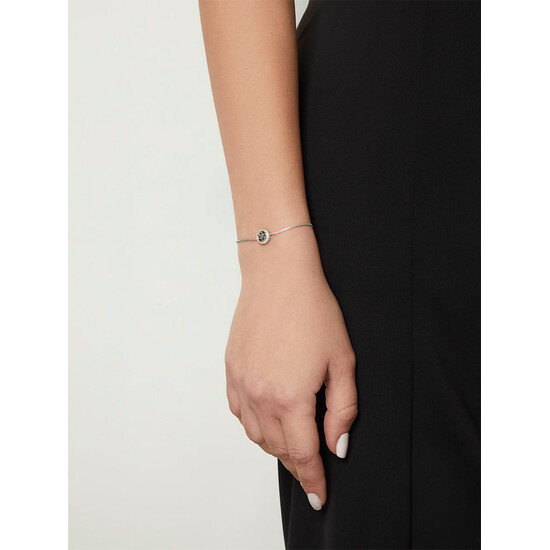 Stalowa bransoletka Guess z zawieszką 4G z cyrkoniami