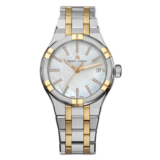 Zegarek damski z diamentami i masą perłową Maurice Lacroix