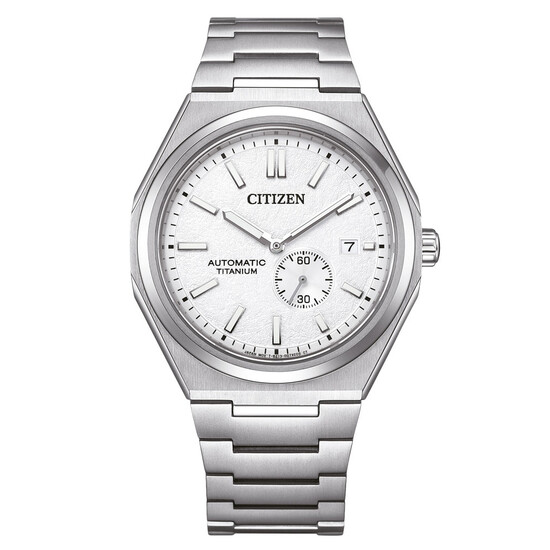 Automatyczny zegarek Citizen Super Titanium Mechanical z białą tarczą