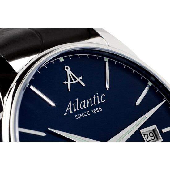 Zegarek Atlantic z niebieską tarczą