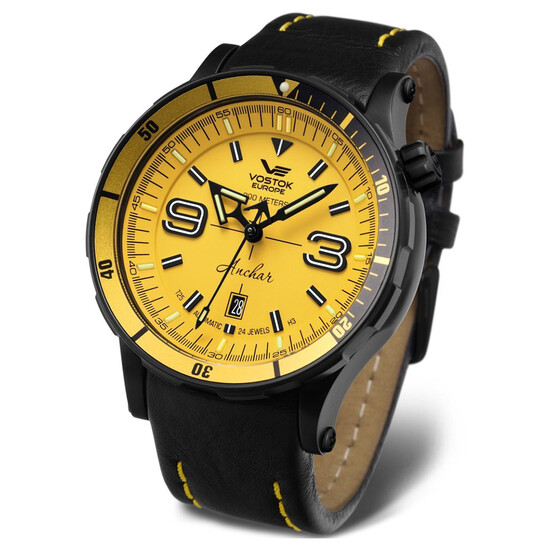 Zegarek nurkowy z żółtą tarczą Vostok Europe Anchar