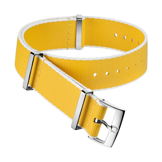 Oryginalny pasek Omega NATO kolor żółty z białymi bokami