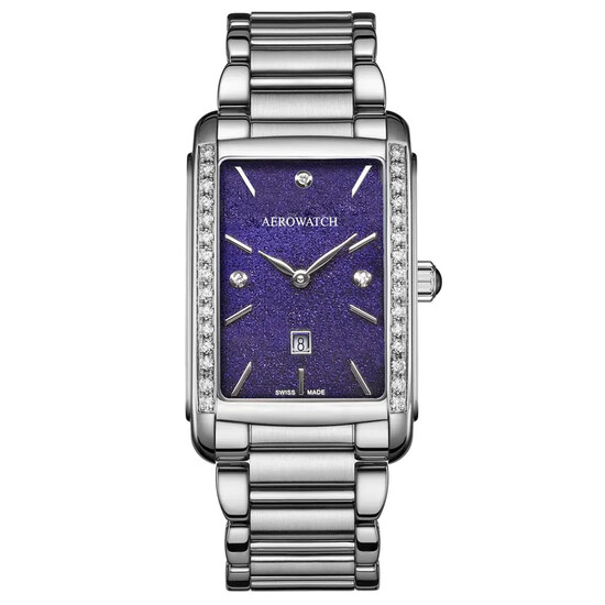 Zegarek damski Aerowatch z diamentami na tarczy i bransoletą