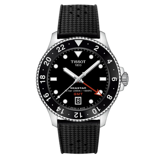 Męski zegarek Tissot Seastar 1000 GMT na pasku gumowym
