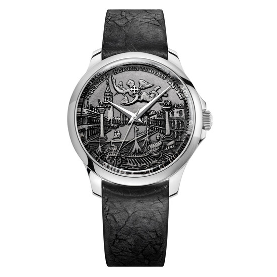 Zegarek z tarczą stworzoną techniką menniczą i postarzaną Venezianico Historia Temporis