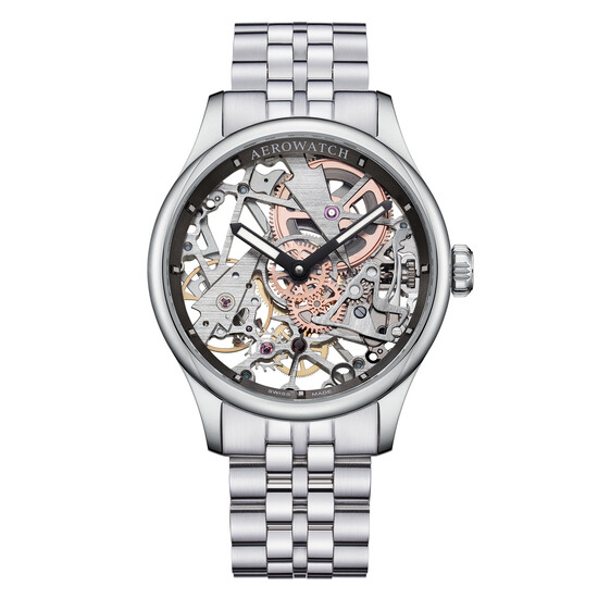 Szkieletowy zegarek męski Aerowatch na bransolecie