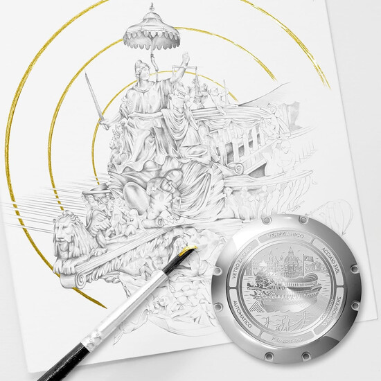 Dekiel Venezianico z wygrawerowaną łodzią Bucintoro