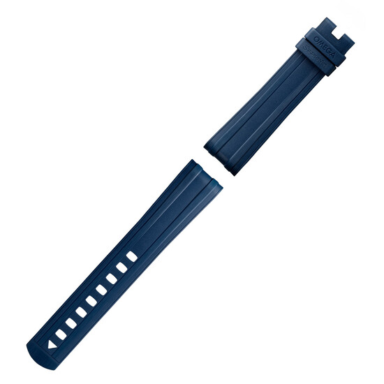 Oryginalny pasek gumowy Omega w kolorze niebieskim