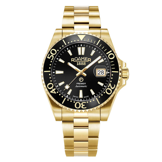 Zegarek męski Roamer w kolorze złotym ze stalową bransoletą
