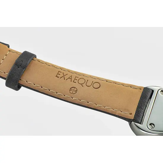 Czarny skórzany pasek Exaequo
