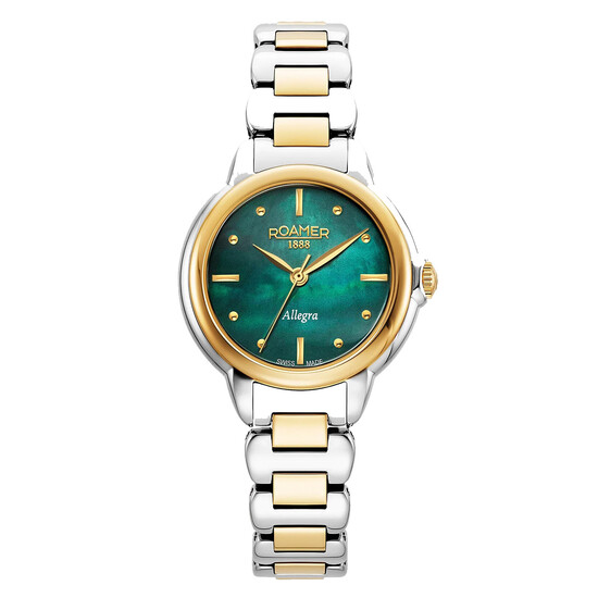 Damski srebrno-złoty zegarek Roamer Allegra z perłową tarczą