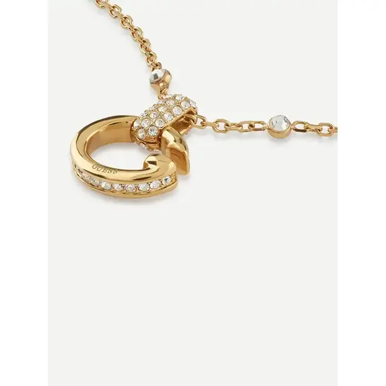 Pozłacana literka G z cyrkoniami zawieszka bransoletki Guess