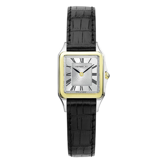 Kwadratowy zegarek damski Herbelin Luna na skórzanym pasku