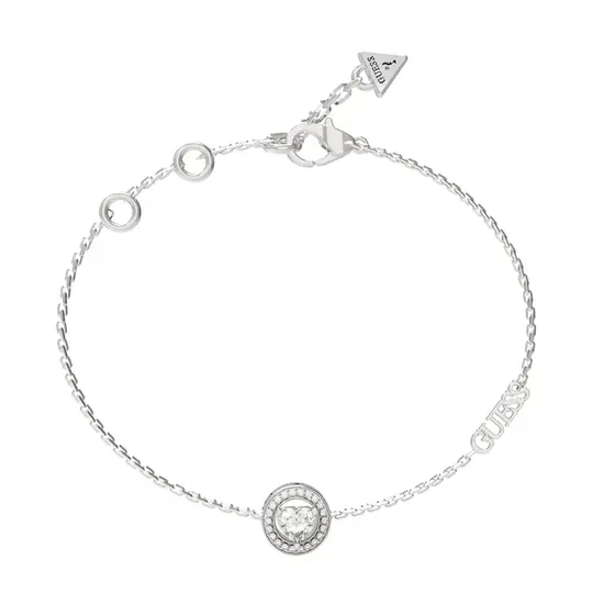 Srebrna bransoletka z sercem Guess