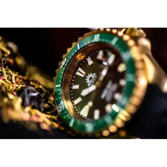 Zegarek z zielonym gradientem Solar Aqua Green