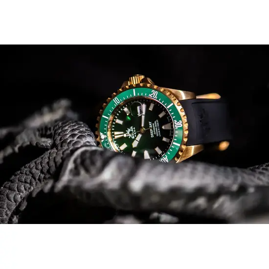 Nurkowy zegarek męski w stylu vintage Solar Aqua Deep Bay