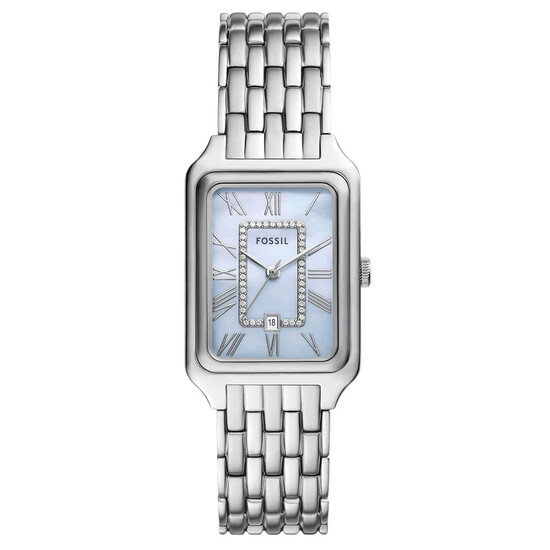 Prostokątny zegarek damski Fossil Raquel na bransolecie