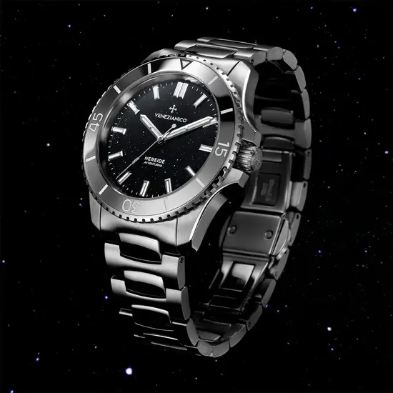 Zegarek z gwiaździstą tarczą Venezianiaco Nereide 39 Avventurina Nera