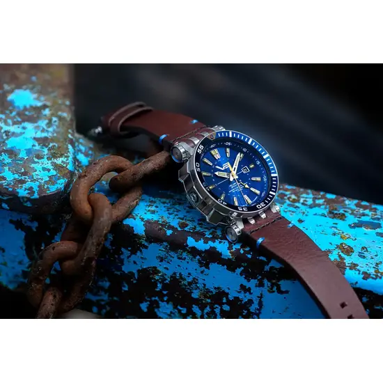 Zegarek męski z funkcją drugiej strefy czasowej Vostok Europe Energia Rocket Automatic GMT