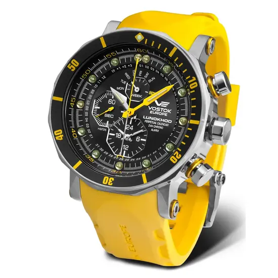 Zegarek męski na żółtym gumowym pasku Vostok Europe