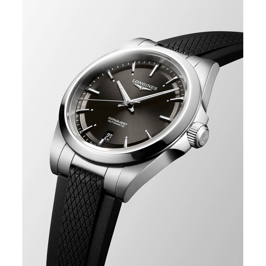 Czarny zegarek Longines Conquest