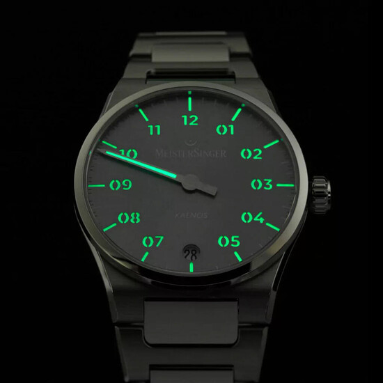 Podświetlona tarcza zegarka MeisterSinger