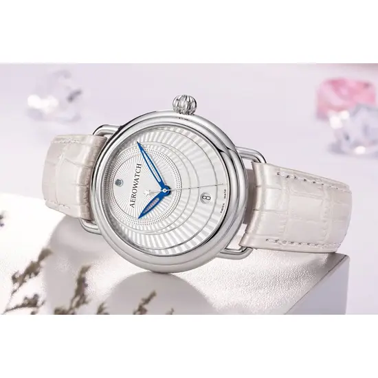 Niebieskie wskazówki w zegarku Aerowatch 1942 Lady Automatic A 60900 AA24