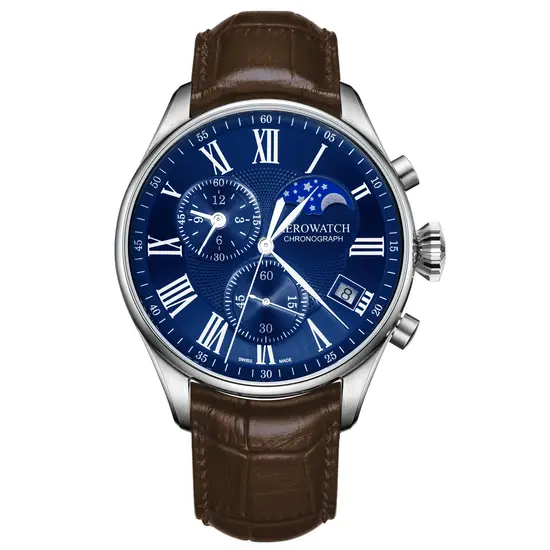 Zegarek z fazami księżyca Aerowatch Les Grandes Classiques Chrono Moon Phase A 78990 AA04