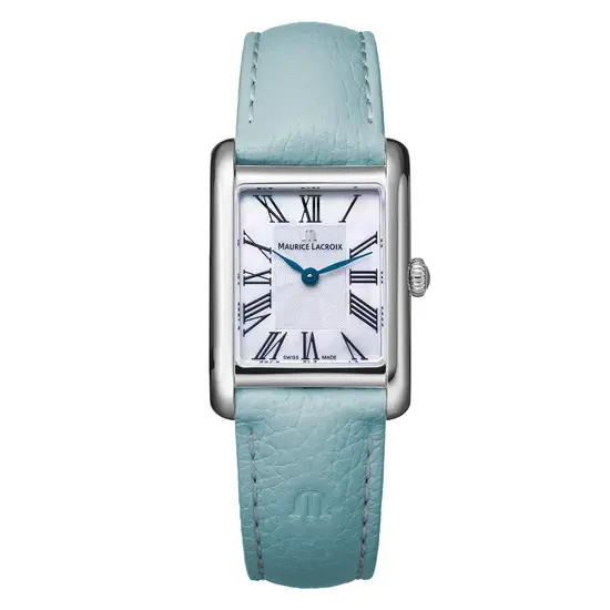 Zegarek damski na pasku skórzanym niebieskim Maurice Lacroix Fiaba Square