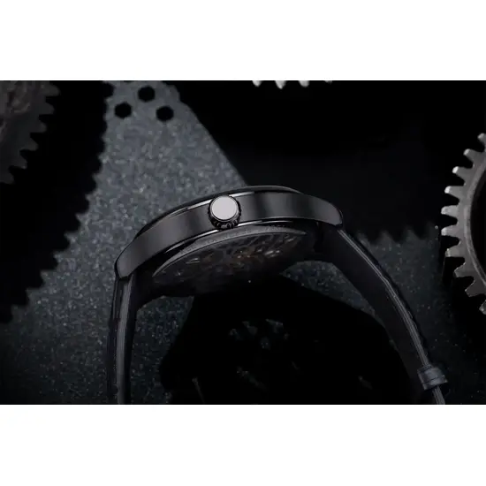 Czarna koperta w zegarku Aerowatch Renaissance Skeleton Wheel A 50981 NO25