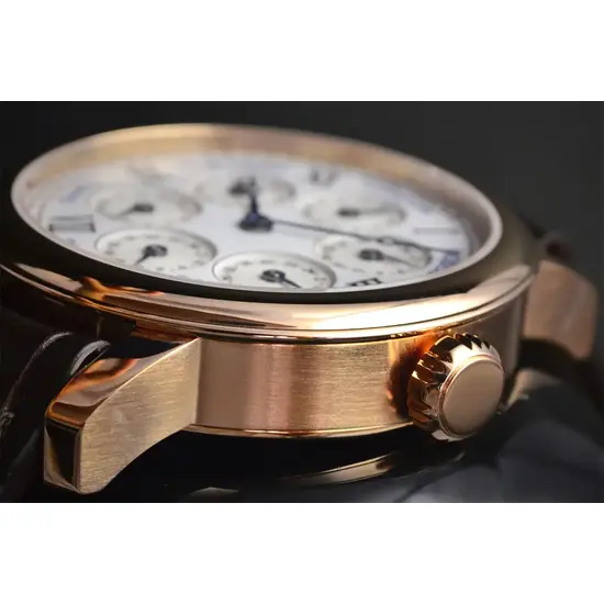 Złocona koperta w zegarku Aerowatch Renaissance 7 Time Zones A 51974 R101