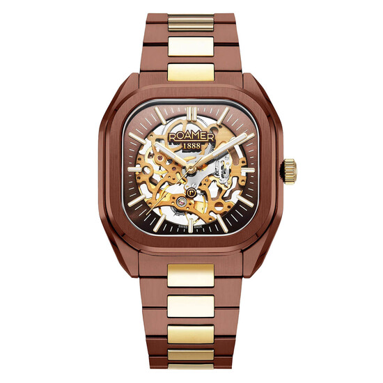 Szkieletowy zegarek męski Roamer na bransolecie bicolor