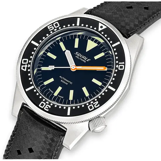 Czarna tarcza w zegarku Squale 1521 Militaire 1521MILBL.HT