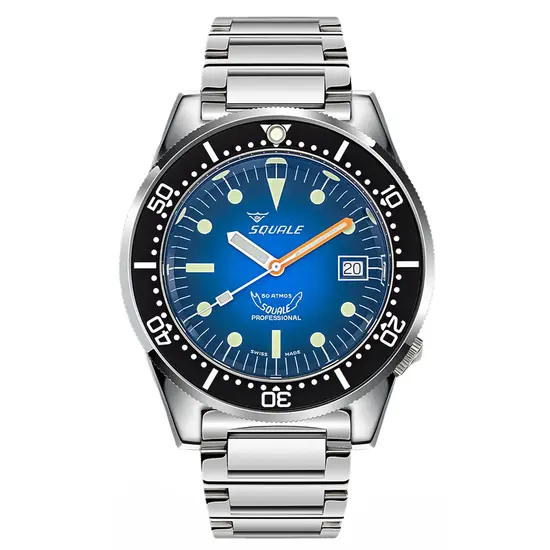 Zegarek nurkowy Squale 1521 Blue Ray 1521PROFD.SQ20L z niebieską tarczą