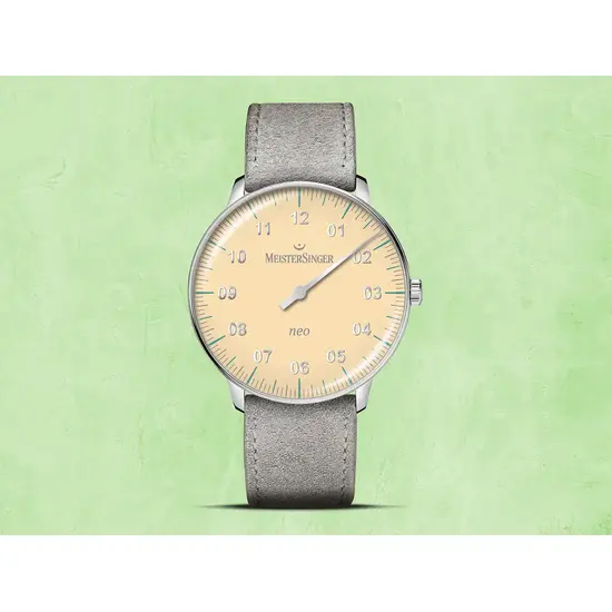 Zegarek damski z jasnoszarym paskiem z weluru MeisterSinger Neo Special