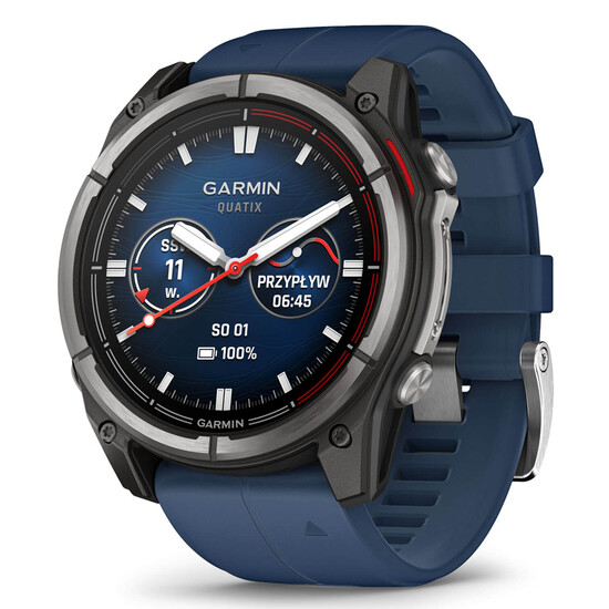 Męski smartwatch Garmin Quatix 8 na pasku gumowym