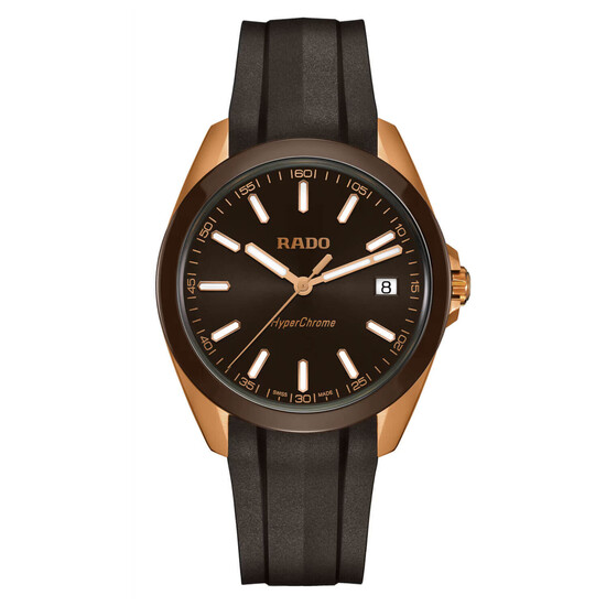 Męski zegarek pozłacany Rado na pasku gumowym