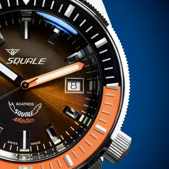 Brązowa tarcza w zegarku Squale Matic MATICXSD.SQ22L