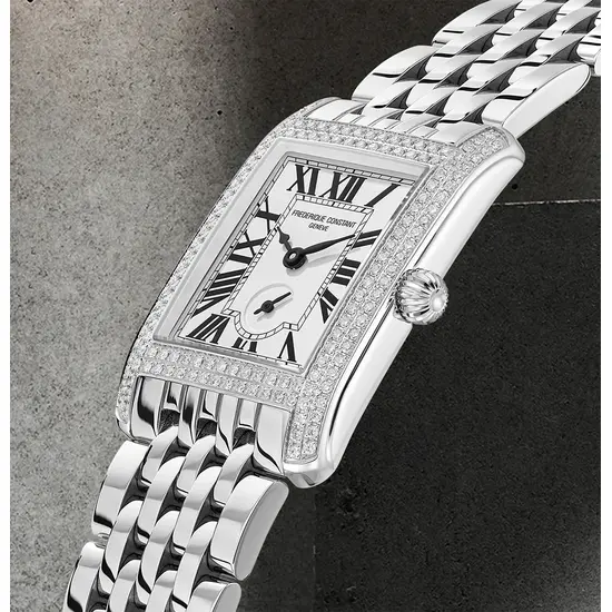 Diamenty na kopercie zegarka Frederique Constant Classics Carree FC-235S2CD6B