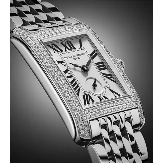 Kwadratowy zegarek Frederique Constant Classics Carree FC-235S2CD6B z małym sekundnikiem