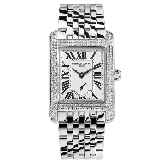 Damski zegarek prostokątny z białą tarczą Frederique Constant Classics Carree FC-235S2CD6B