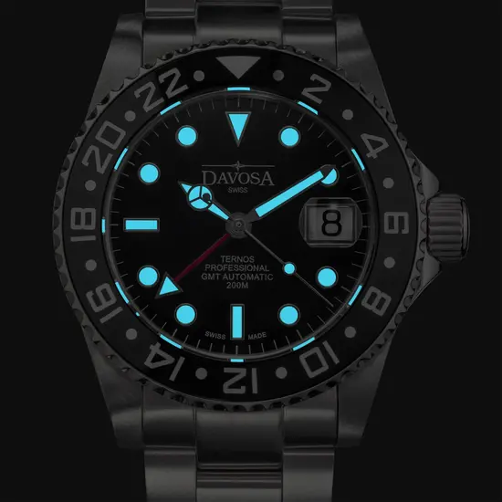 Podświetlenie zegarka 
Davosa Ternos Professional GMT 161.571.50.W