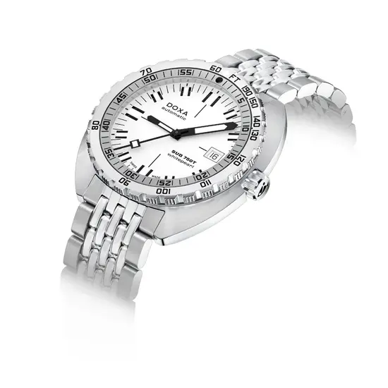 Męski nurek Doxa SUB 750T Whitepearl 825.10.011.10 z białą tarczą