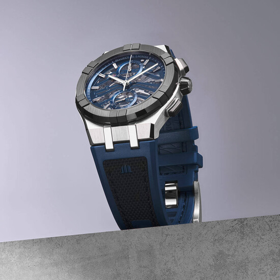 Zegarek męski Maurice Lacroix Aikonic Automatic Chronograph Skeleton AC8018-SSL20-030-4, Wersja: niebieska , 3 image