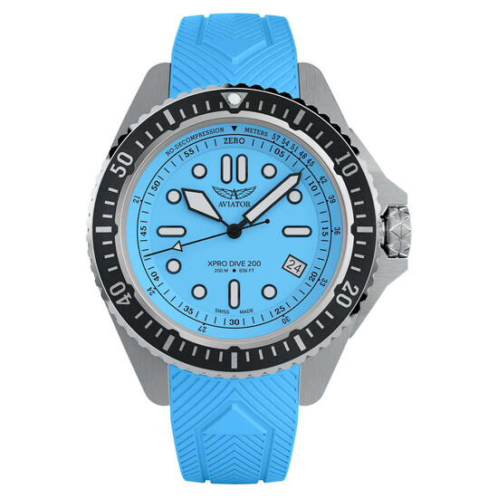 Męski zegarek nurkowy Aviator XPRO DIVE 200 na pasku gumowym