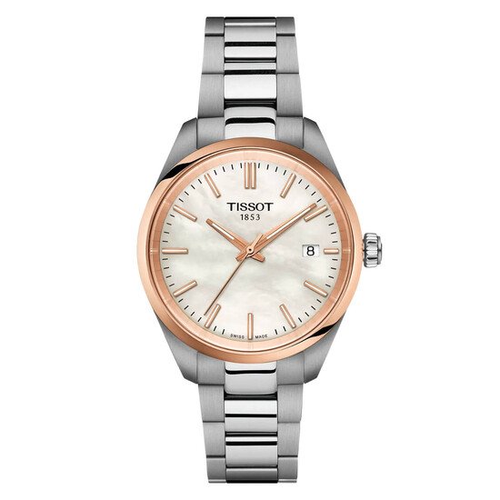 Zegarek damski Tissot z perłową tarczą i bransoletą