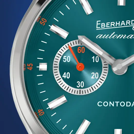 Pomarańczowy sekundnik w zegarku Eberhard Contodat Automatic 41156.02 CA2C