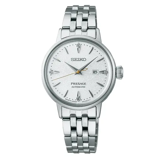 Seiko Presage Hot Buttered Rum SRE017J1 zegarek damski z biała tarczą