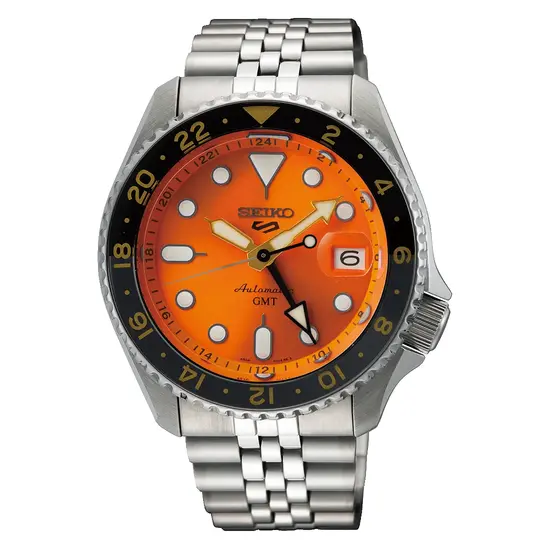 Zegarek męski Seiko 5 Sports SKX Series GMT SSK005K1, Wersja: pomarańczowa 