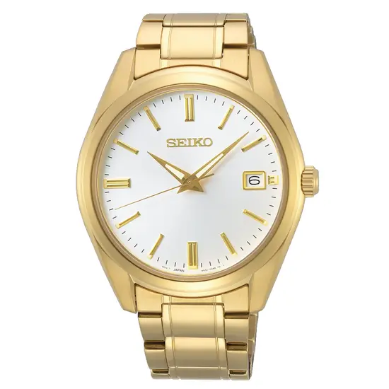 Zegarek męski Seiko Classic SUR314P1, Wersja: żółte złoto 